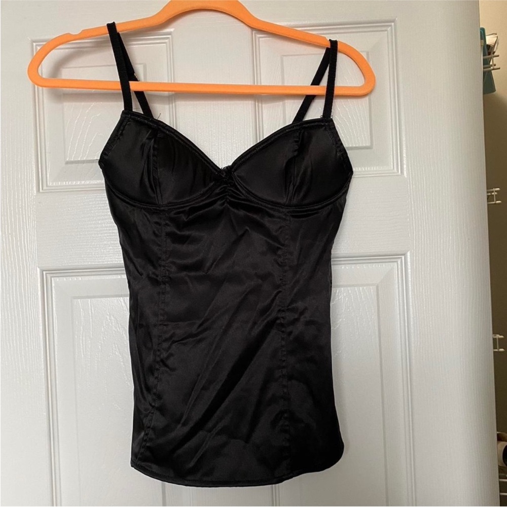 Vintage Black Y2K drop waist corset - Silk Black Top